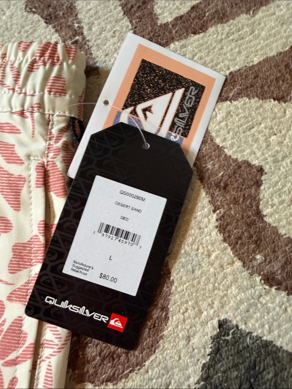 Quiksilver Cream & Pink Floral Board Shorts - Picture 2 of 13